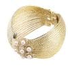 Rhodium Plated Bracelet with Cubic zircon Stone (BA1900) Gold Color