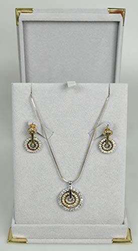 Rhodium-plated with Cubic Zirconia Stone Necklace Set